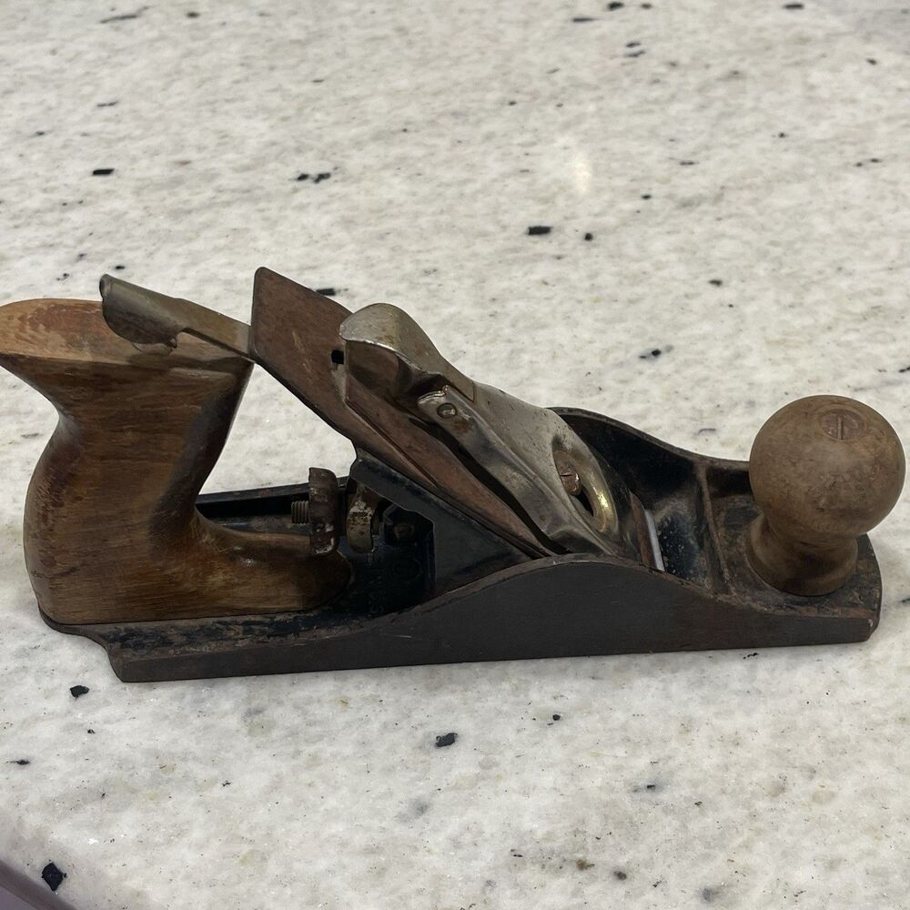 Vintage Woodworking Smooth Bottom Wood Metal Plane Made in USA As Is